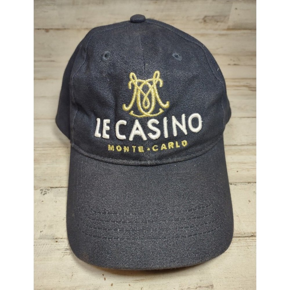 Le Casino Monte Carlo Monaco Women's Embroidered Baseball Hat Cap Blue Gold